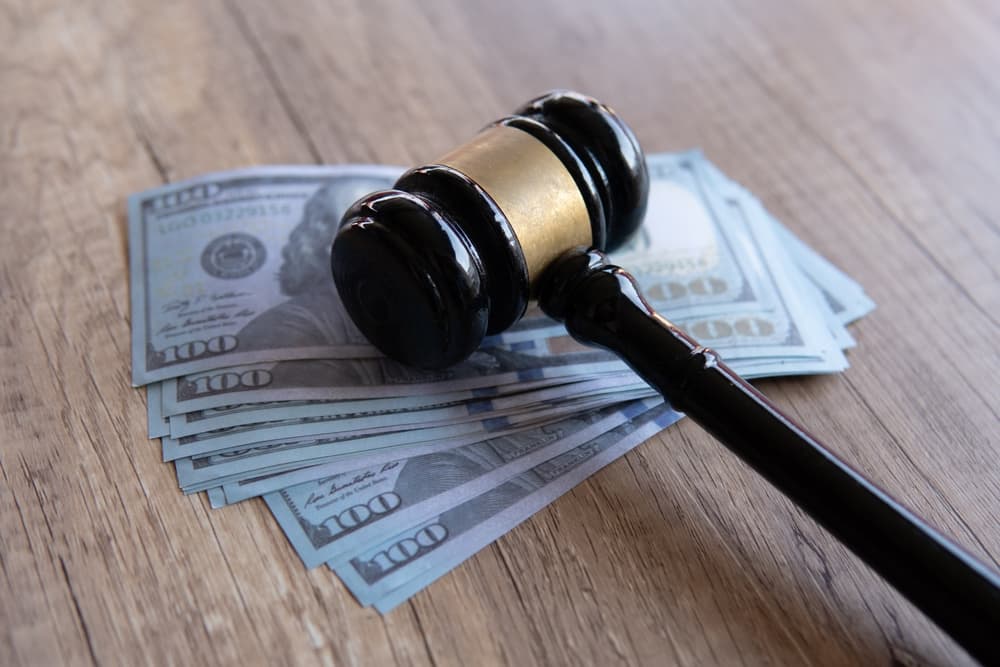 Image of gavel and money